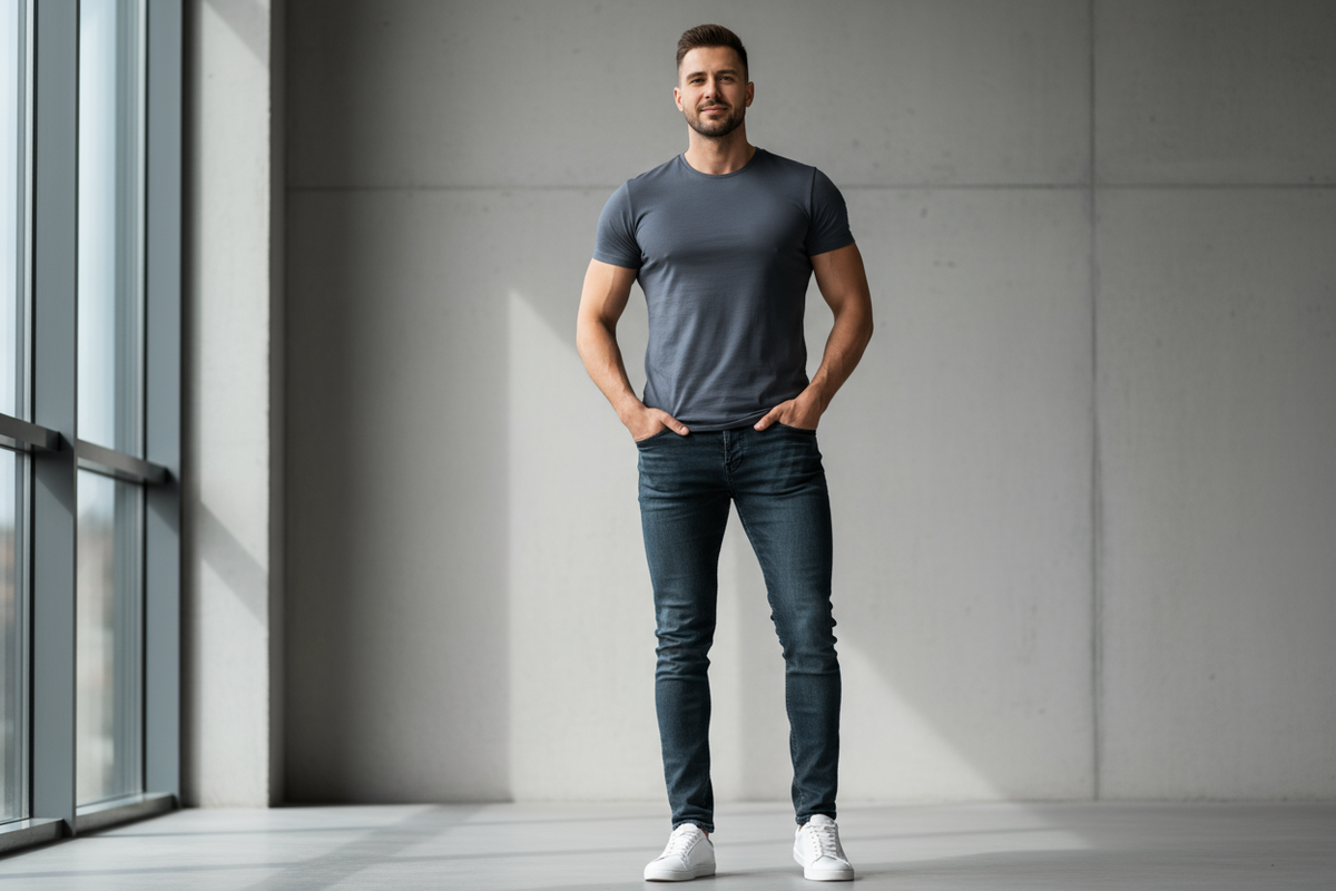 create an image of a tall confident man 